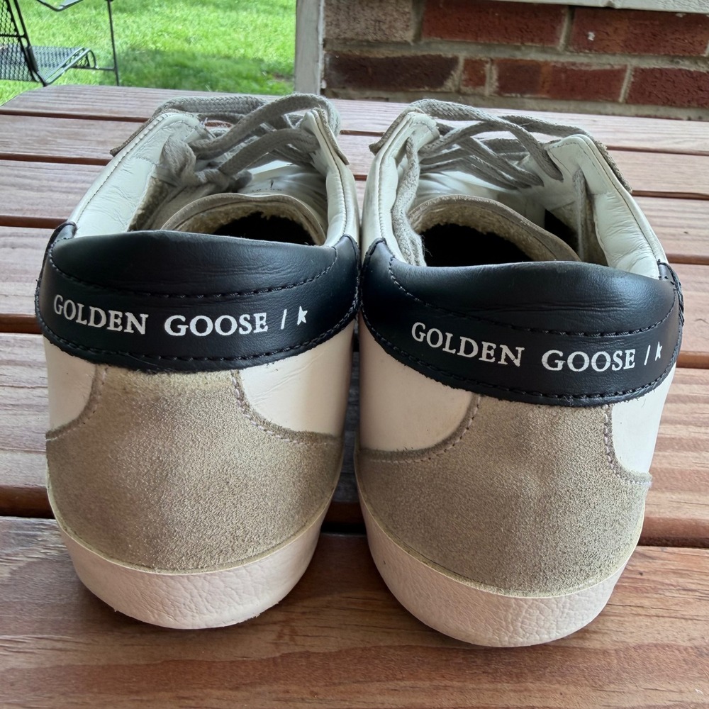 Golden Goose Super-Star Classic White Black Leather Low Sneakers 37 Italy US 7 - Picture 6 of 9